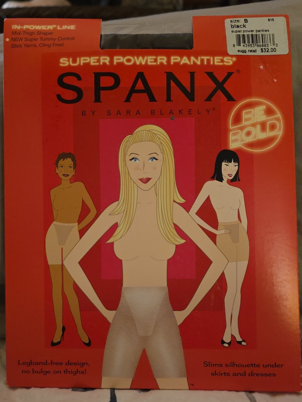 SPANX Super Power Panties in black, Size B